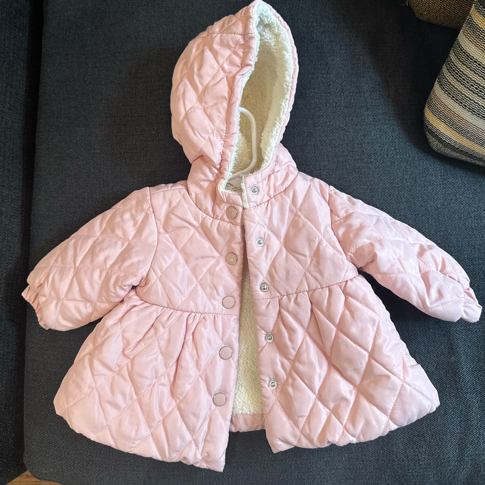 Pink Quilted girl Jacket with Hood